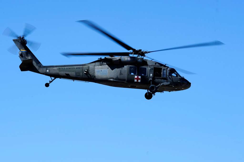 A UH-60 Black Hawk helicopter flies over Barringer - NARA & DVIDS ...