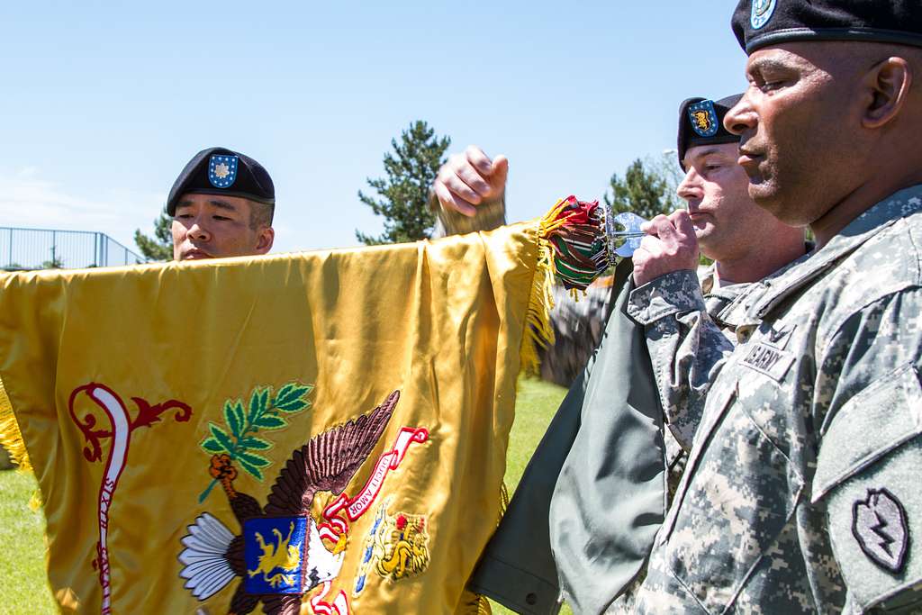 Lt. Col. Eddy Lee (left) and Command Sgt. Matthew Clark, - PICRYL ...