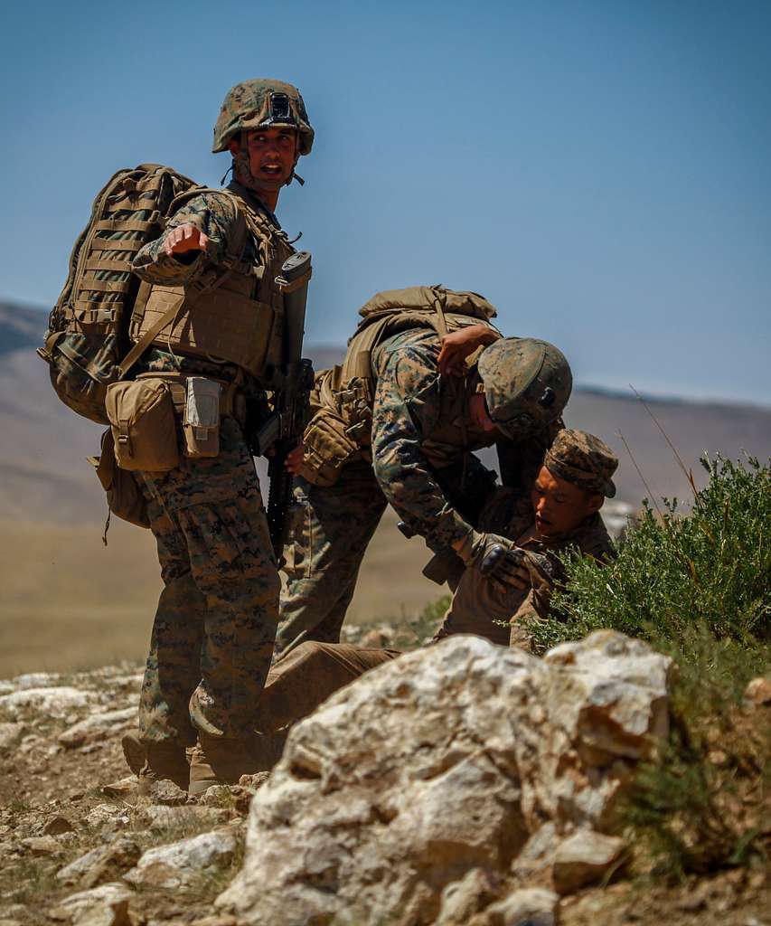 U.S. Navy Corpsman Jason Potalivo with 3rd Battalion, - PICRYL Public ...