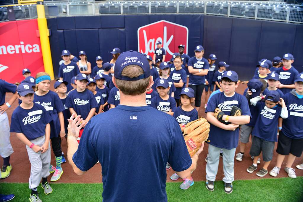 File:San Diego Padres host baseball clinic for military children