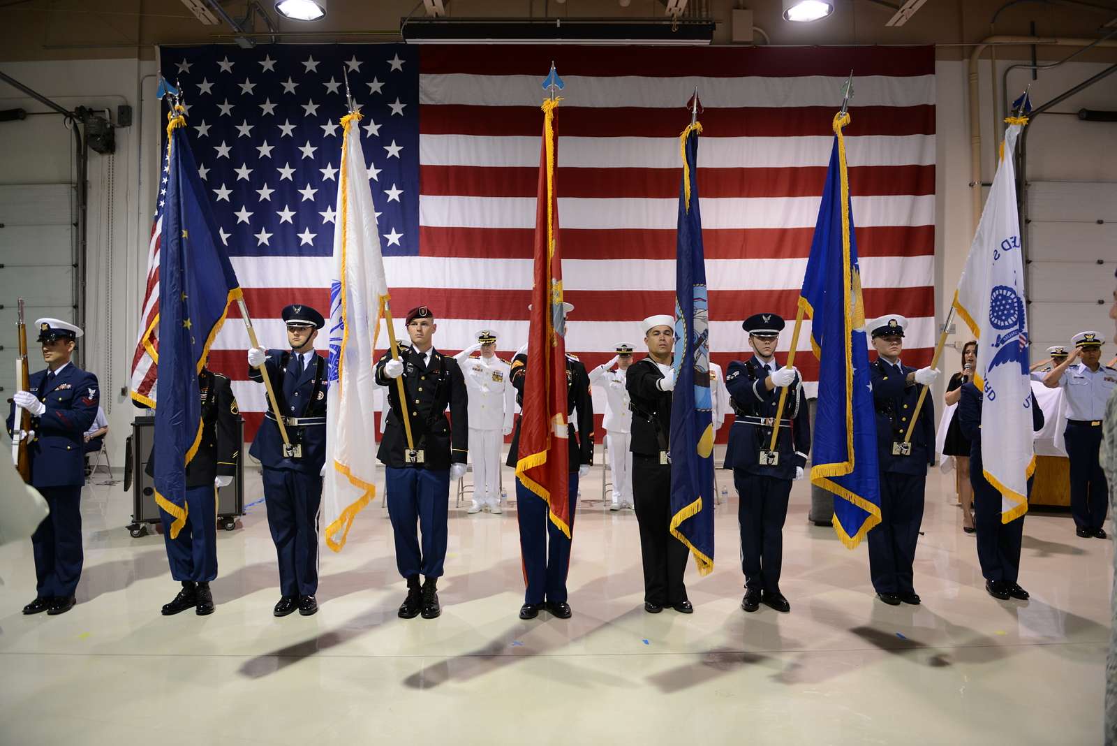 A color guard represents the branches of the U.S. military - NARA ...