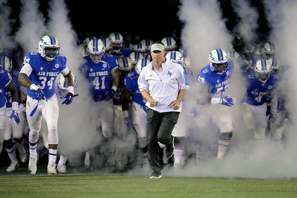 Air Force's Troy Calhoun Describes Honor Of Wearing Sharktooth Uniforms -  Stadium