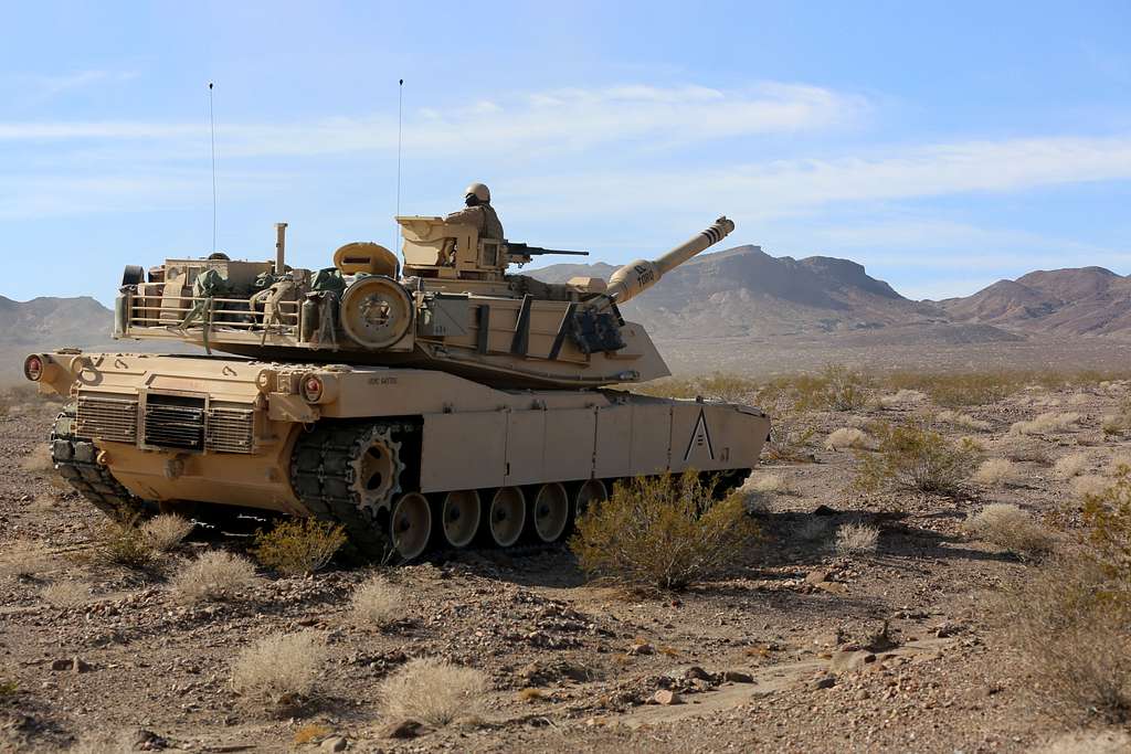 An M1A1 Main Battle Tanks with Company A, 1st Tank - PICRYL Public ...