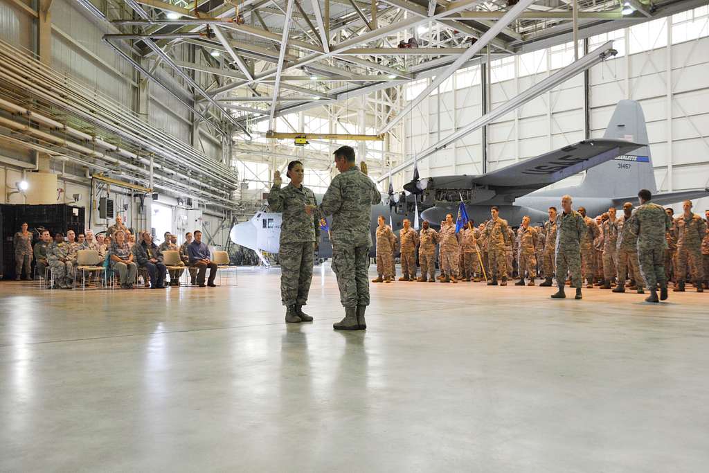 U.S. Air Force Lt. Col. Karen Shook recites the oath - PICRYL - Public ...