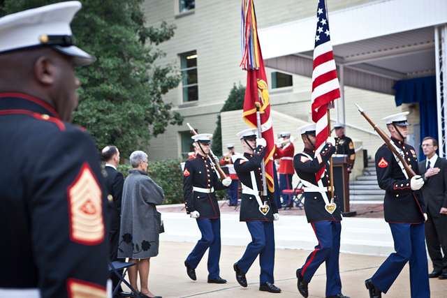 The Marine Barracks Washington Color Guard Marches - NARA & DVIDS ...