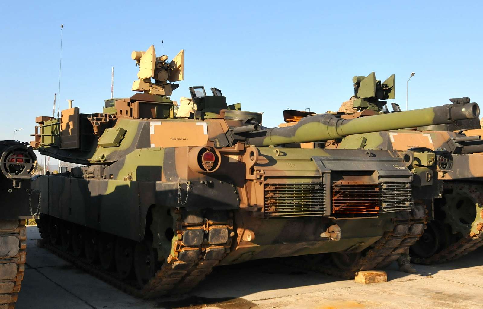 A M1A2 Abrams tank sits in a motorpool at Mihail - NARA & DVIDS Public ...