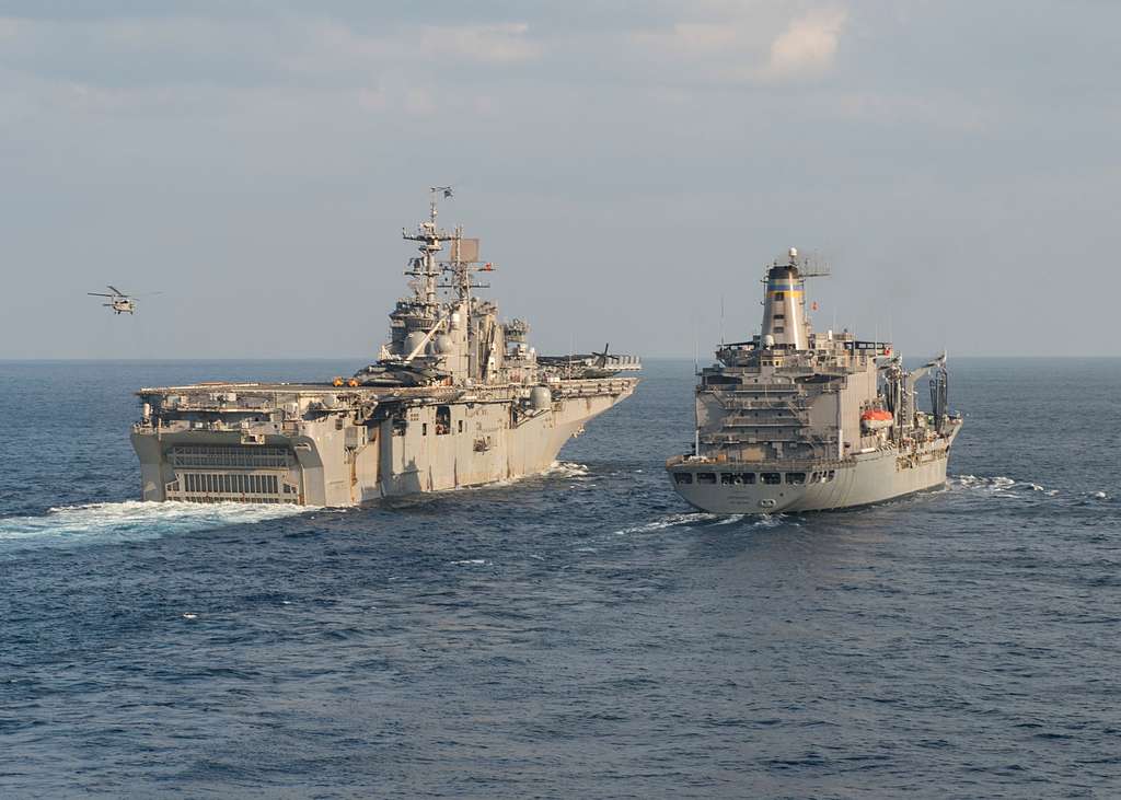 USS Bonhomme Richard preps for replenishment at sea - PICRYL Public ...