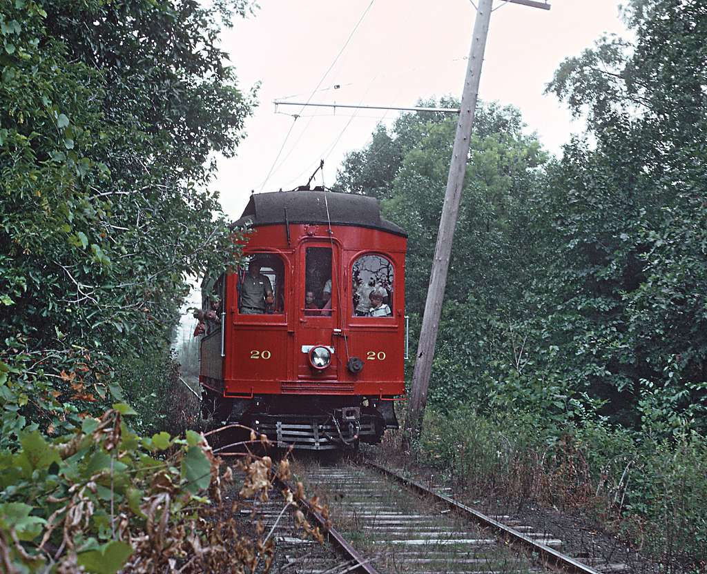 CA&E 20 at the Fox River Trolley Museum on ex-Aurora, Elgin and Fox River  Electric trackage, South Elgin, IL in July 1966 (25409267234) - PICRYL -  Public Domain Media Search Engine Public Domain Search