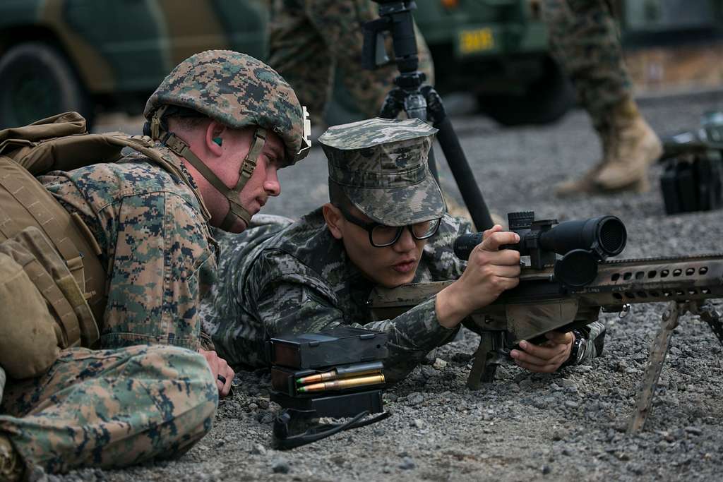 A U.S. Marine With Scout Sniper Platoon, Weapons Company, - NARA ...