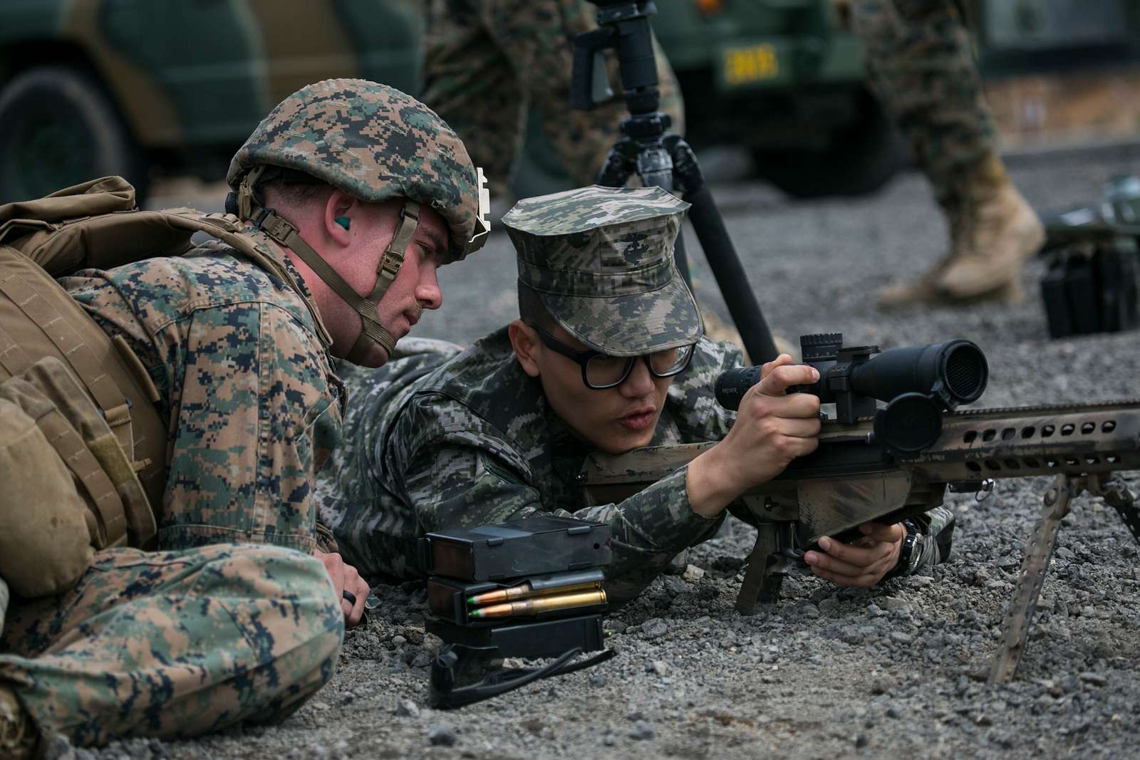 A U S Marine With Scout Sniper Platoon Weapons Company Nara