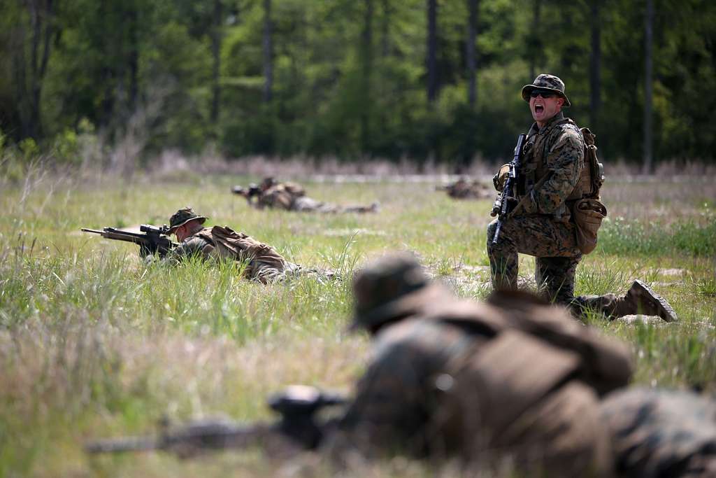 Marines with the 3rd Battalion, 2nd Marine Regiment color guard