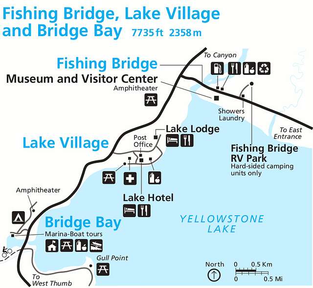 NPS yellowstone-lake-printable-map - Public domain map - PICRYL ...