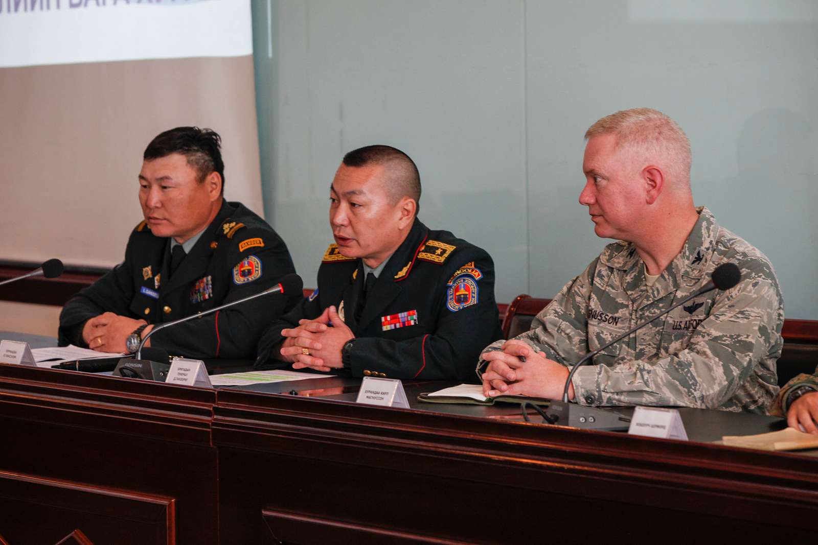 Mongolian Armed Forces Col. L.Ganselem, left, Mongolian - NARA & DVIDS ...