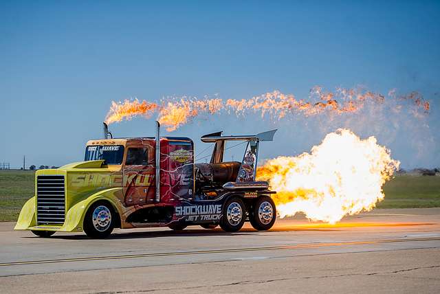 The Shockwave Jet Truck, one of three jet-powered American - NARA ...