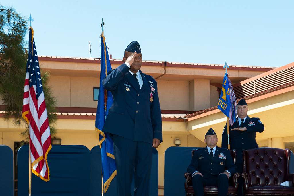 U.S. Air Force Lt. Col. Michael Newsom, outgoing Commander, - PICRYL ...