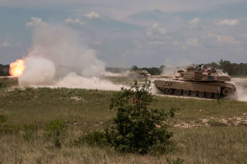 Three M1A2 Abrams tank crews from Company B, 3rd Battalion, - NARA ...