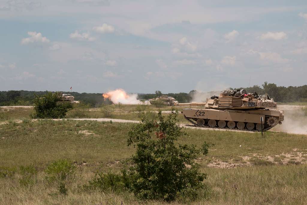 Three M1A2 Abrams Tank Crews From Company B, 3rd Battalion, - PICRYL ...