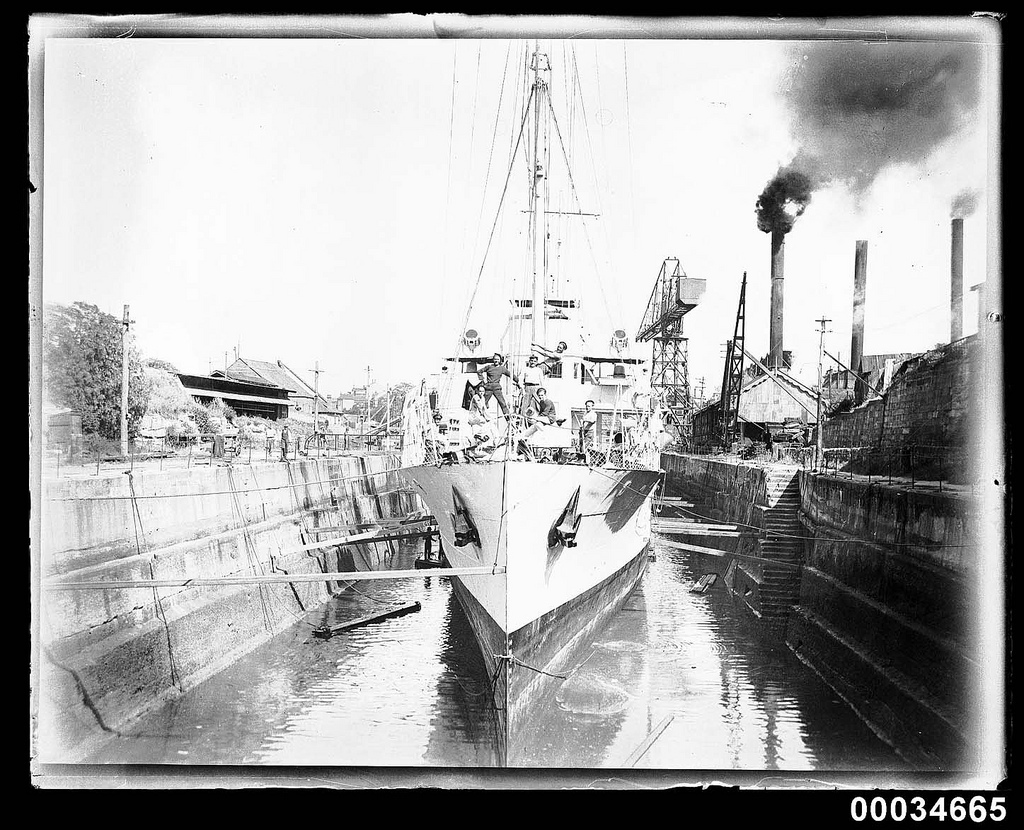 French warship BELLATRIX in Dock in Balmain, 1930-1932 - PICRYL Public Domain Search