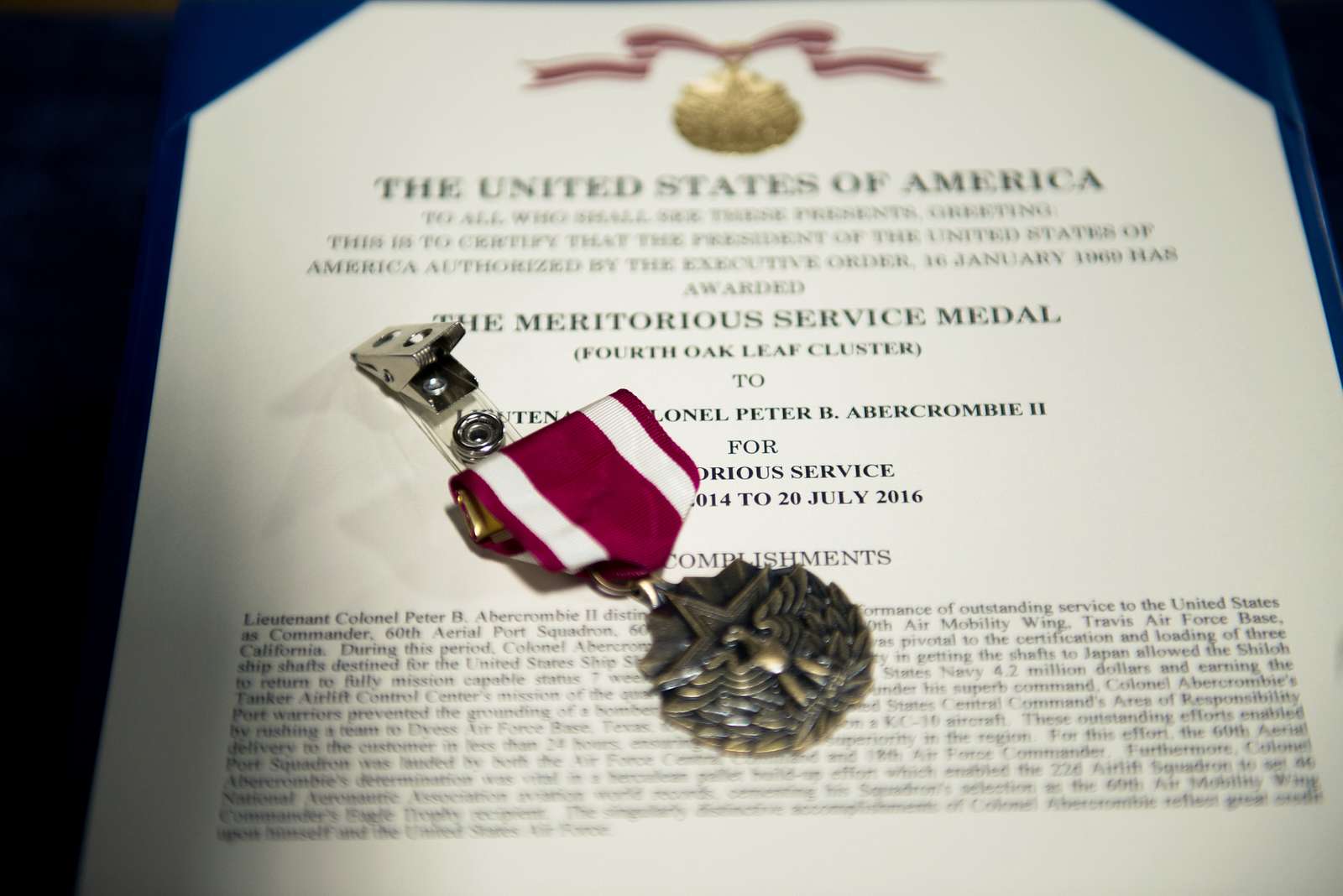 The Citation Of The Meritorious Service Medal Presented Nara Dvids Public Domain Archive Public Domain Search