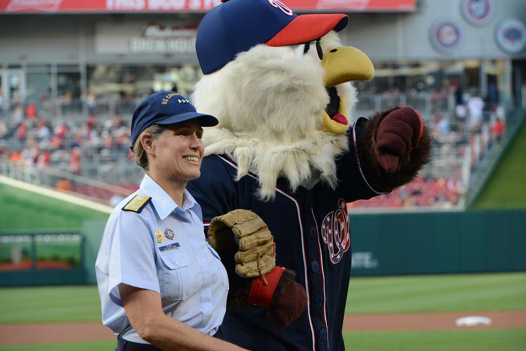 Screech, the Washington Nationals' mascot, offers Chief - PICRYL