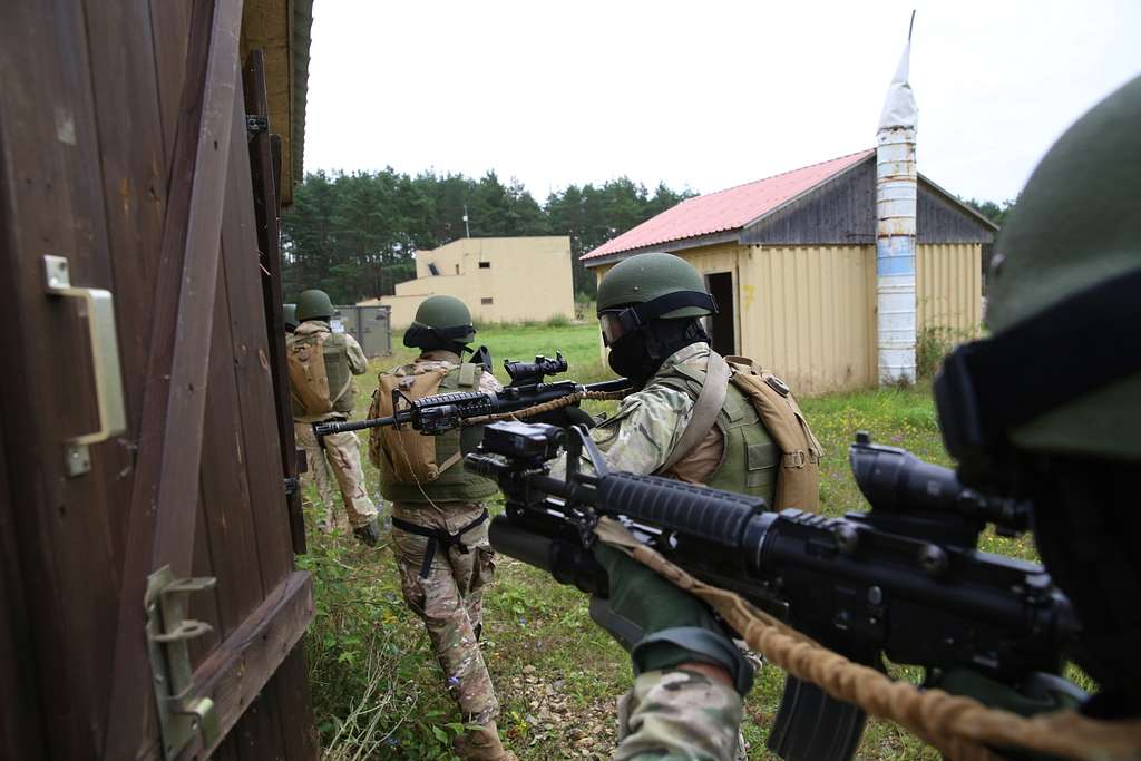 A U.S. Marine, right, of the Georgian Liaison Team - NARA & DVIDS ...