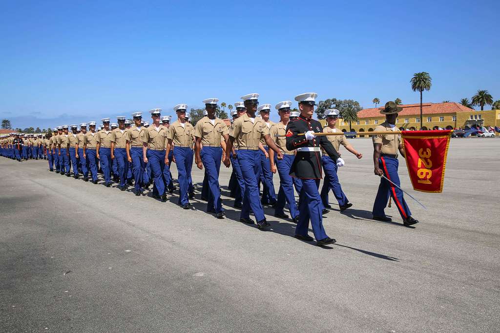 A recruit from Mike Company, 3rd Recruit Training Battalion, applies a choke  hold during a Marine Corps Martial Arts Program test at Marine Corps  Recruit Depot San Diego, July 20. The recruits