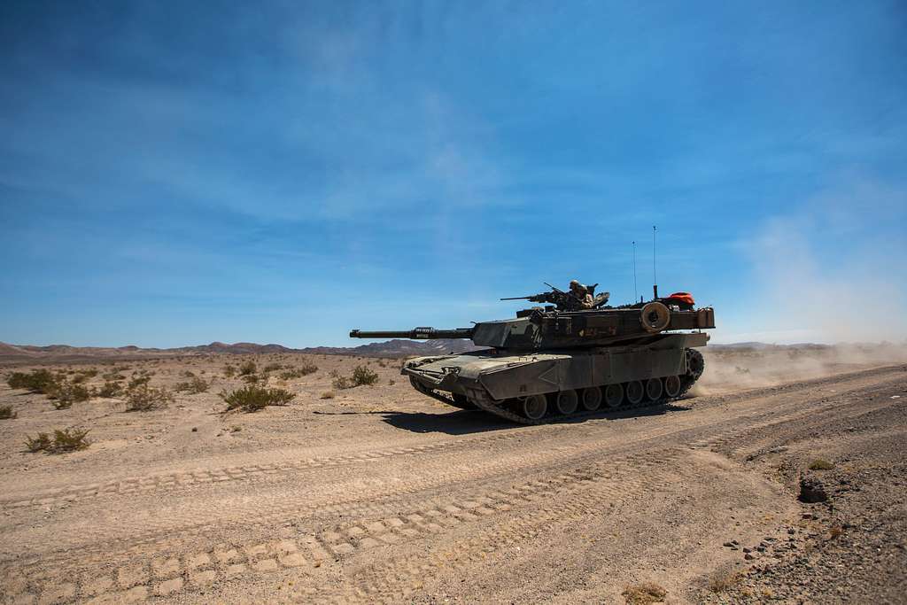 A U.S. Marine Corps M1A1 Abrams Tank, with Delta Company, - NARA ...