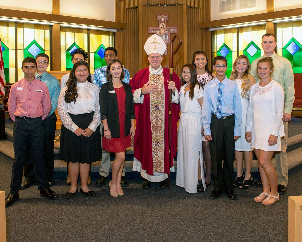 Bishop Neal Buckon Poses For A Photo With The Confirmandi - NARA ...