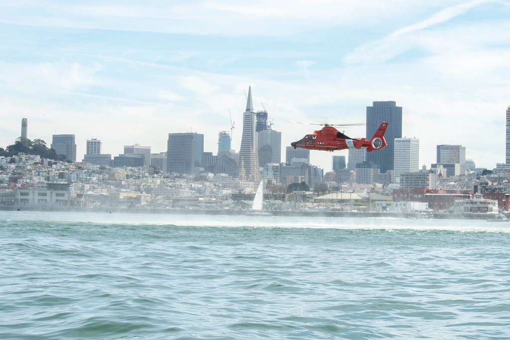 A Coast Guard Rescue Swimmer Deploys Into The Water Picryl Public