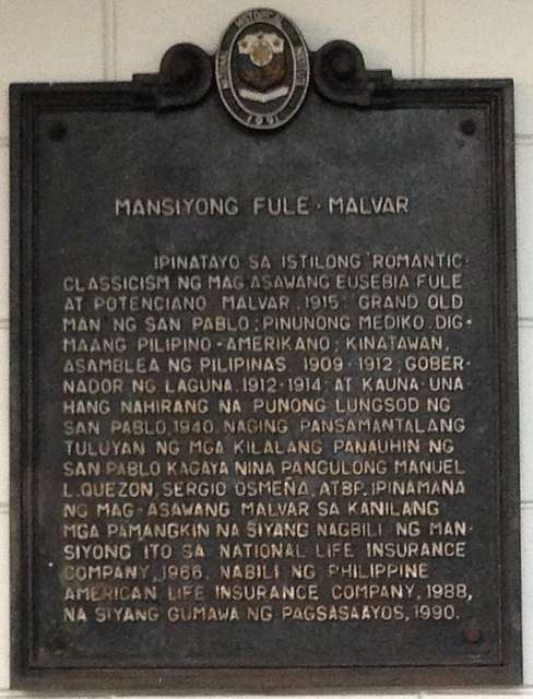 Fule Malvar Mansion historical marker - PICRYL Public Domain Search