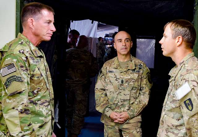 Command Sgt. Maj. William Thetford, left, command sergeant - PICRYL ...