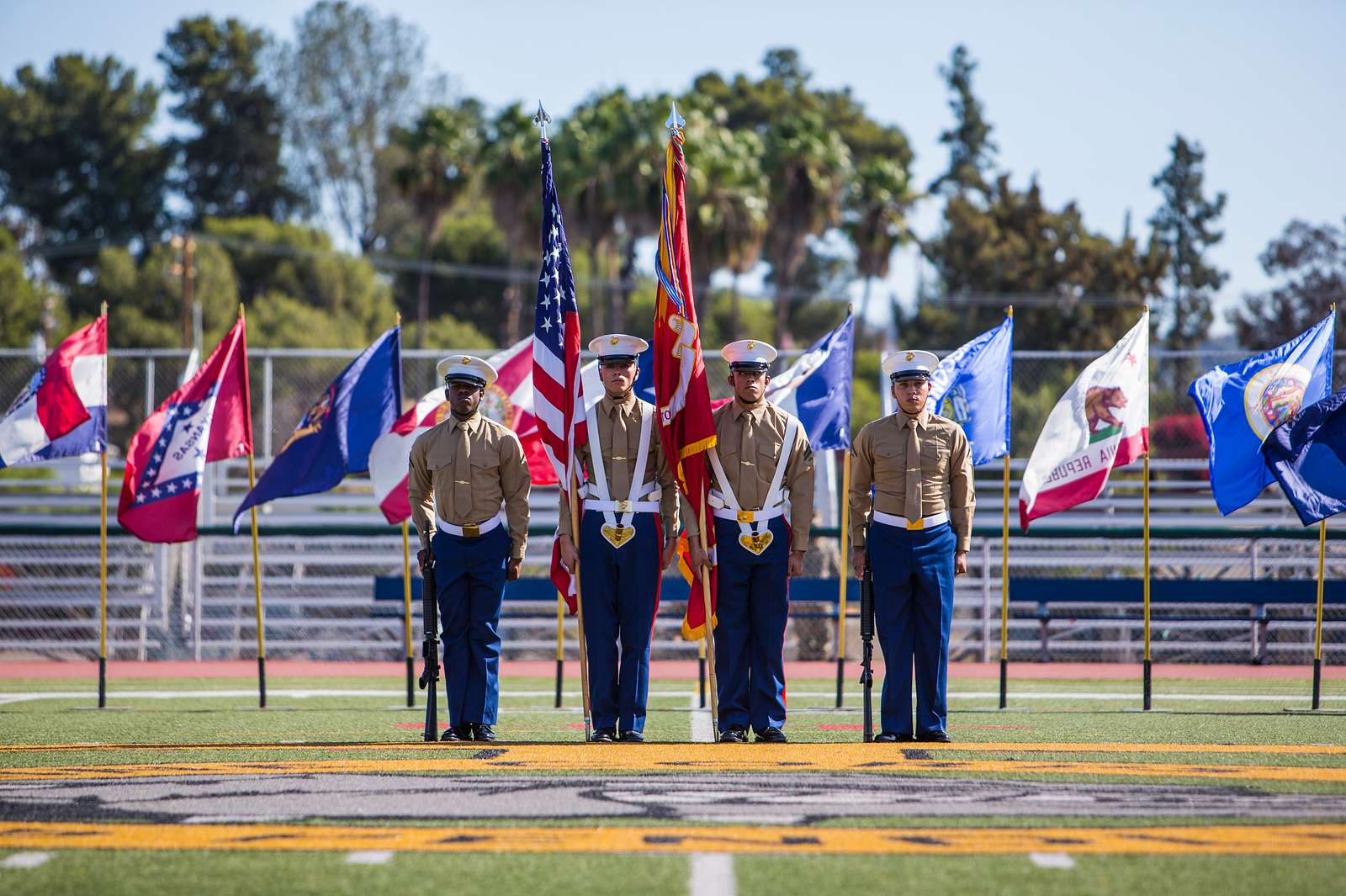 A U.S. Marine Corps Color Guard with Marine Corps - NARA & DVIDS Public ...