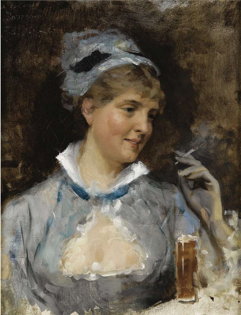 Albert Edelfelt - Nainen savuke kädessä - PICRYL - Public Domain Media  Search Engine Public Domain Image