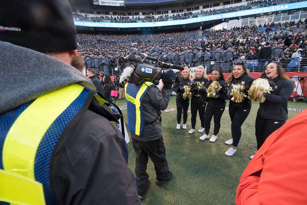 U.S. Military Academy at West Point cheerleaders pose PICRYL Public