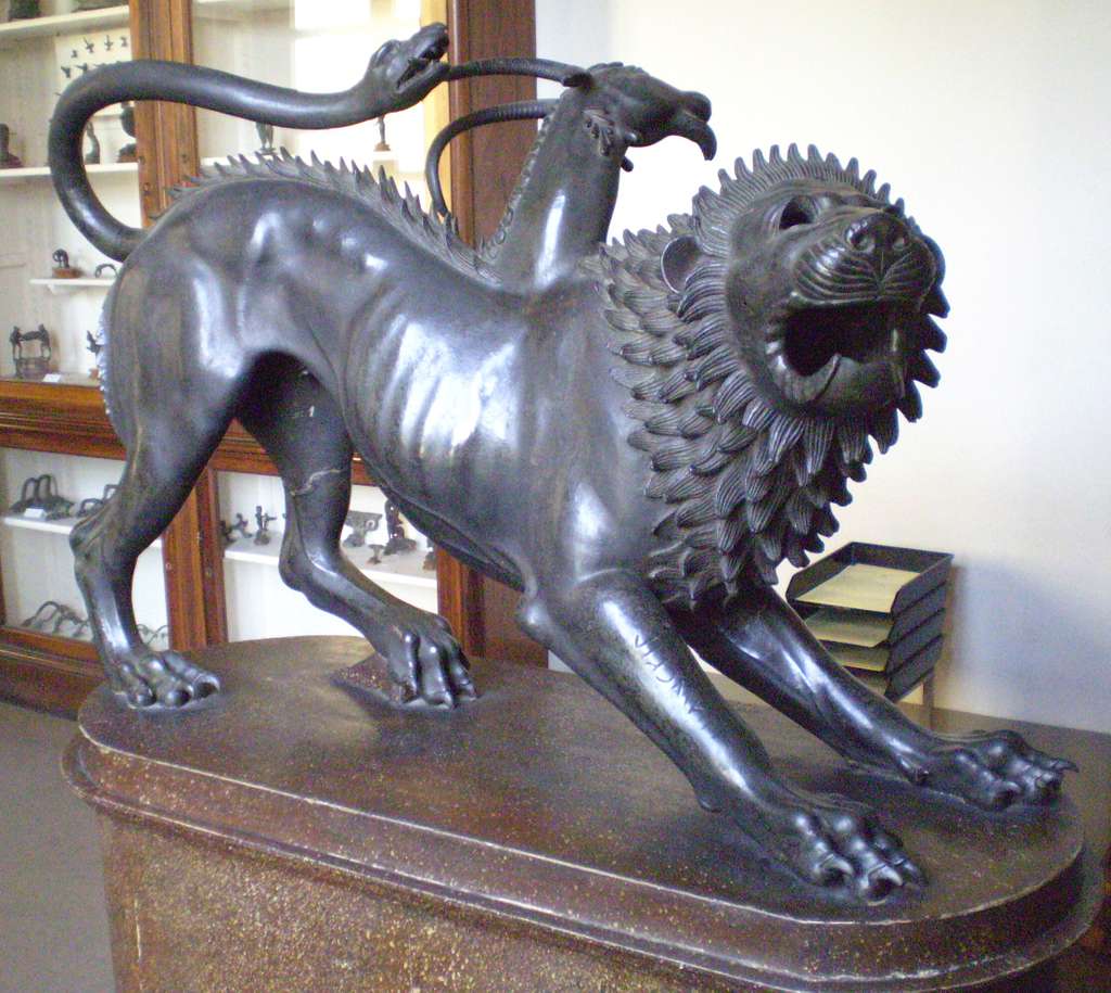 Chimera di Arezzo Public domain scan of engraving PICRYL