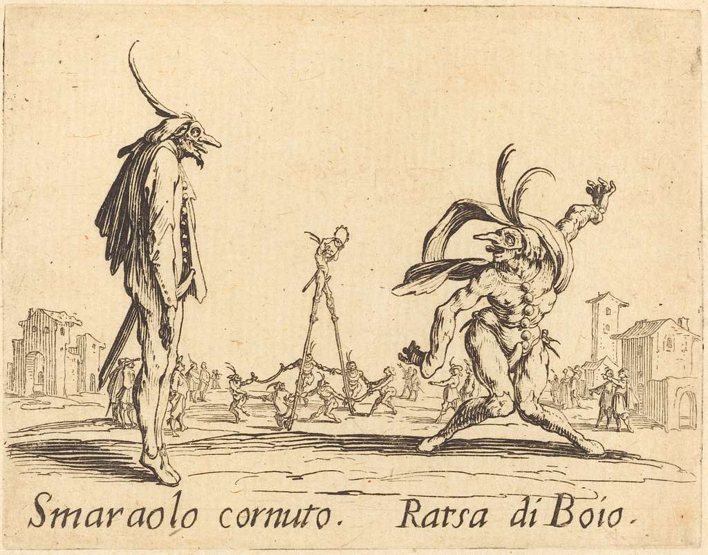 Jacques Callot, Smaralo Cornuto and Ratsa di Boio, c. 1622, NGA 51210 -  PICRYL - Public Domain Media Search Engine Public Domain Search