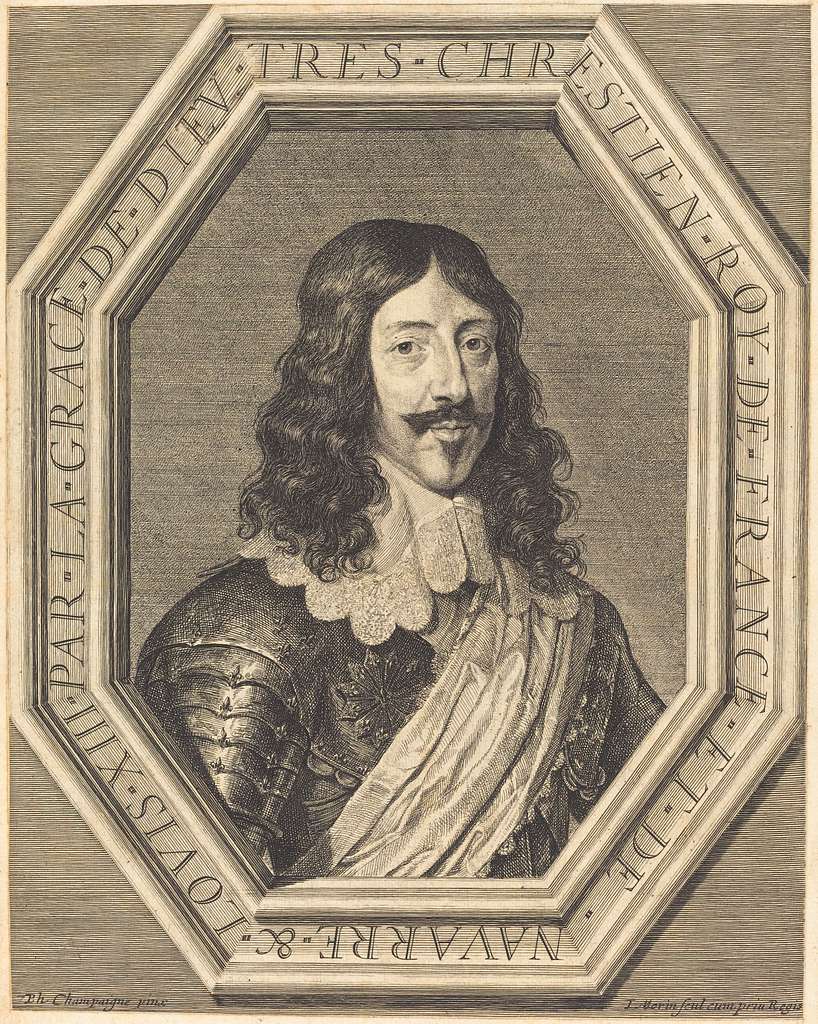 Engraved Portrait of Louis XIII, Full Length in armour, holding