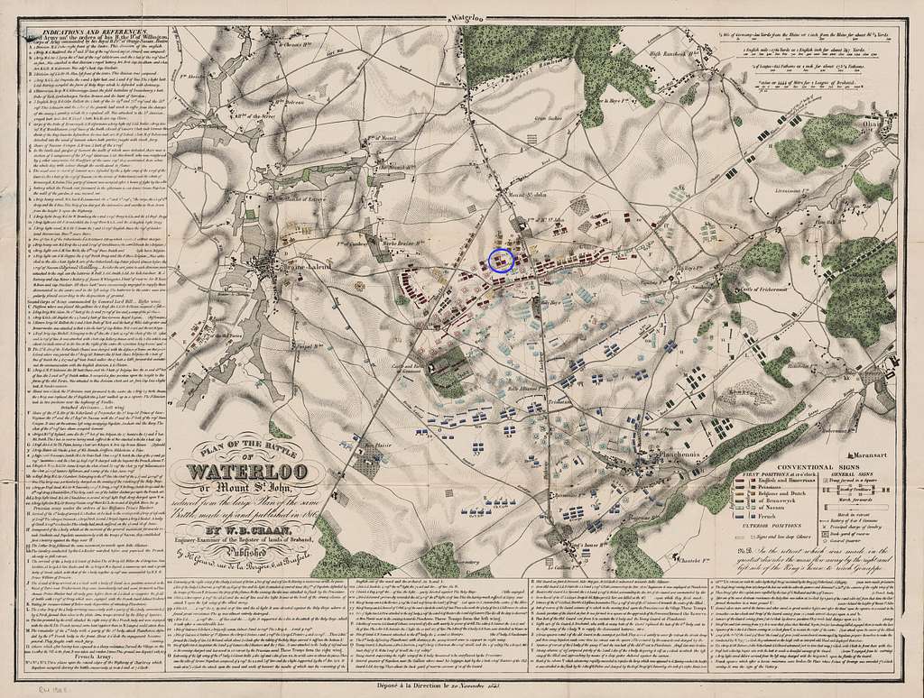 Map of the battle of waterloo by W.B. Craan (1845) - PICRYL - Public ...