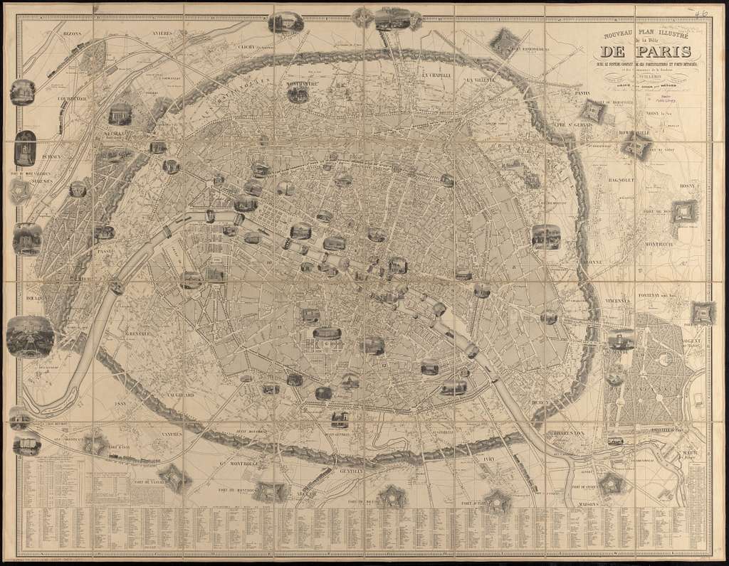 Nouveau Plan Illustré De La Ville De Paris, 1847 - Norman B. Leventhal ...