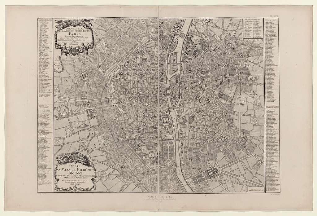 Paris en 1713, Fac-similé du Plan de Bernard Jaillot - Paris Musées ...