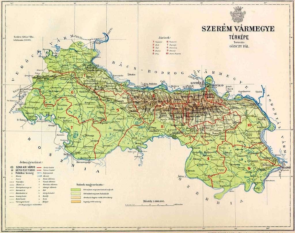 Map of Vojvodina 1867-1992