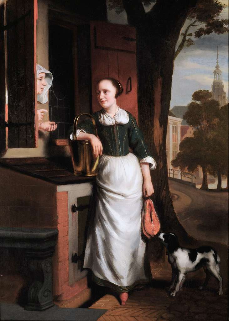 Interior with Sleeping Kitchen Maid - The Idle Servant, 1655 - Nicolaes  Maes 