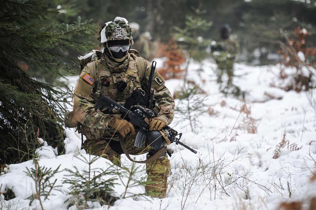 A U.S. Paratrooper, Assigned To Headquarters And - PICRYL - Public ...