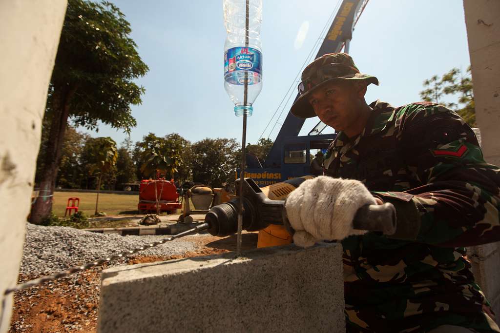 A service member with the Indonesian Army, builds a - NARA & DVIDS ...