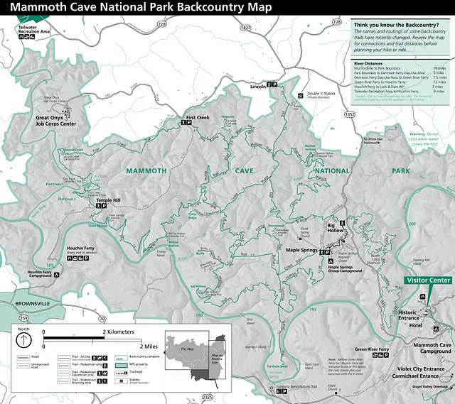 Nps Mammoth-cave-trail-map - Public Domain Map - Picryl - Public Domain 