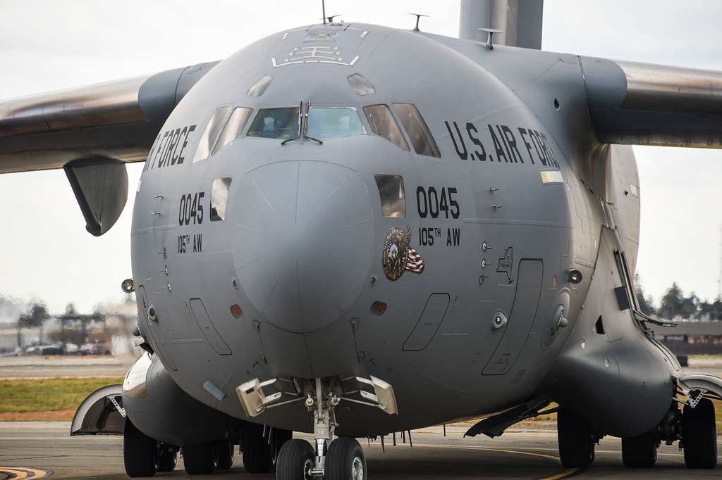 A C-17 Globemaster III from the 105th Airlift Wing, - NARA & DVIDS ...