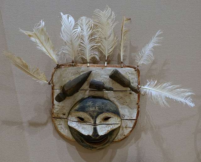 Mask depicting a spirit face, Yupik Eskimo, Lower Yukon River area ...