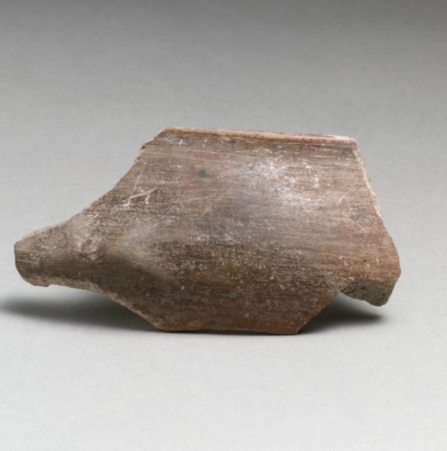 Terracotta rim fragment with triglyph and metope motif - PICRYL Public ...