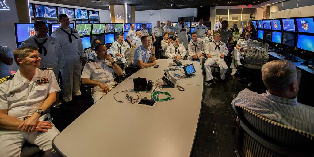 Marines, Sailors and Coast Guardsmen Tour NFL Headquarters