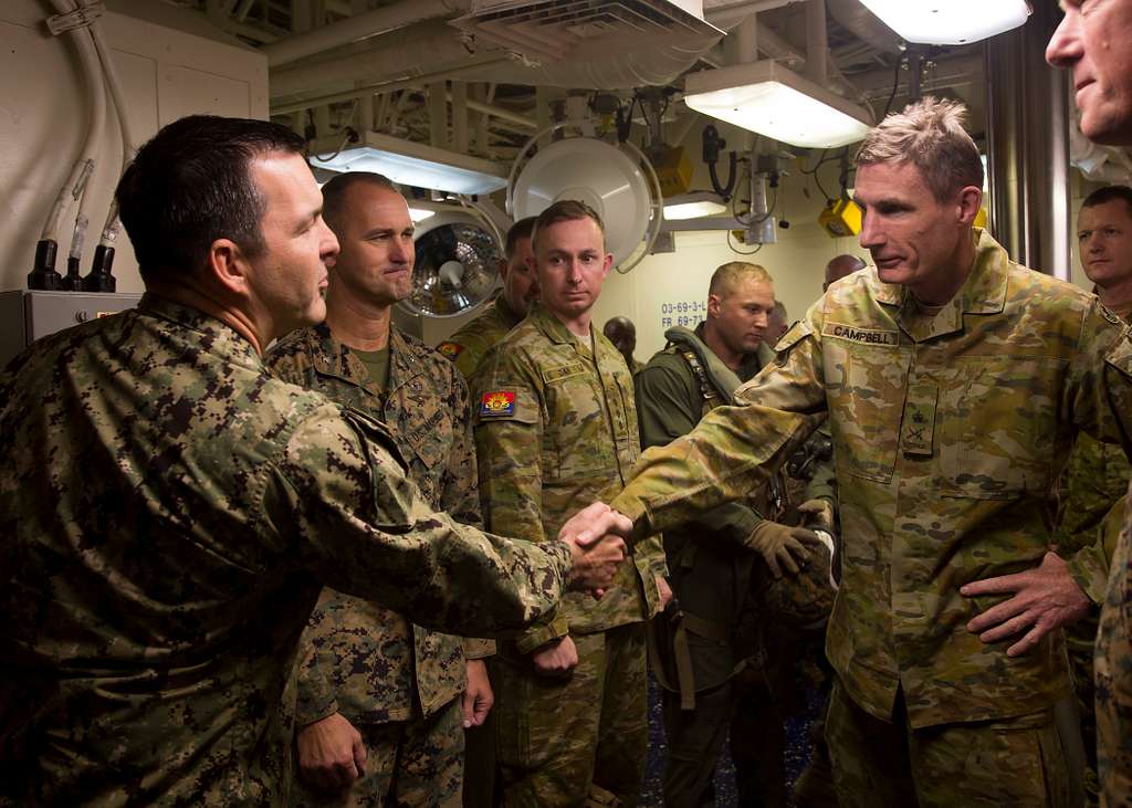 Left, Commander Of Amphibious Squadron 3, U.S. Navy - PICRYL - Public ...